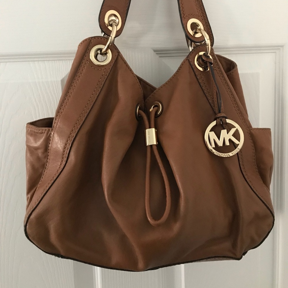 Michael Kors brown leather purse and wallet